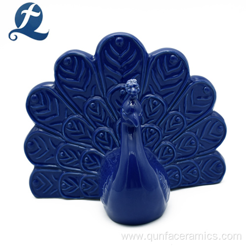 Home Decor Ceramic Peacock Figurine Arts Crafts